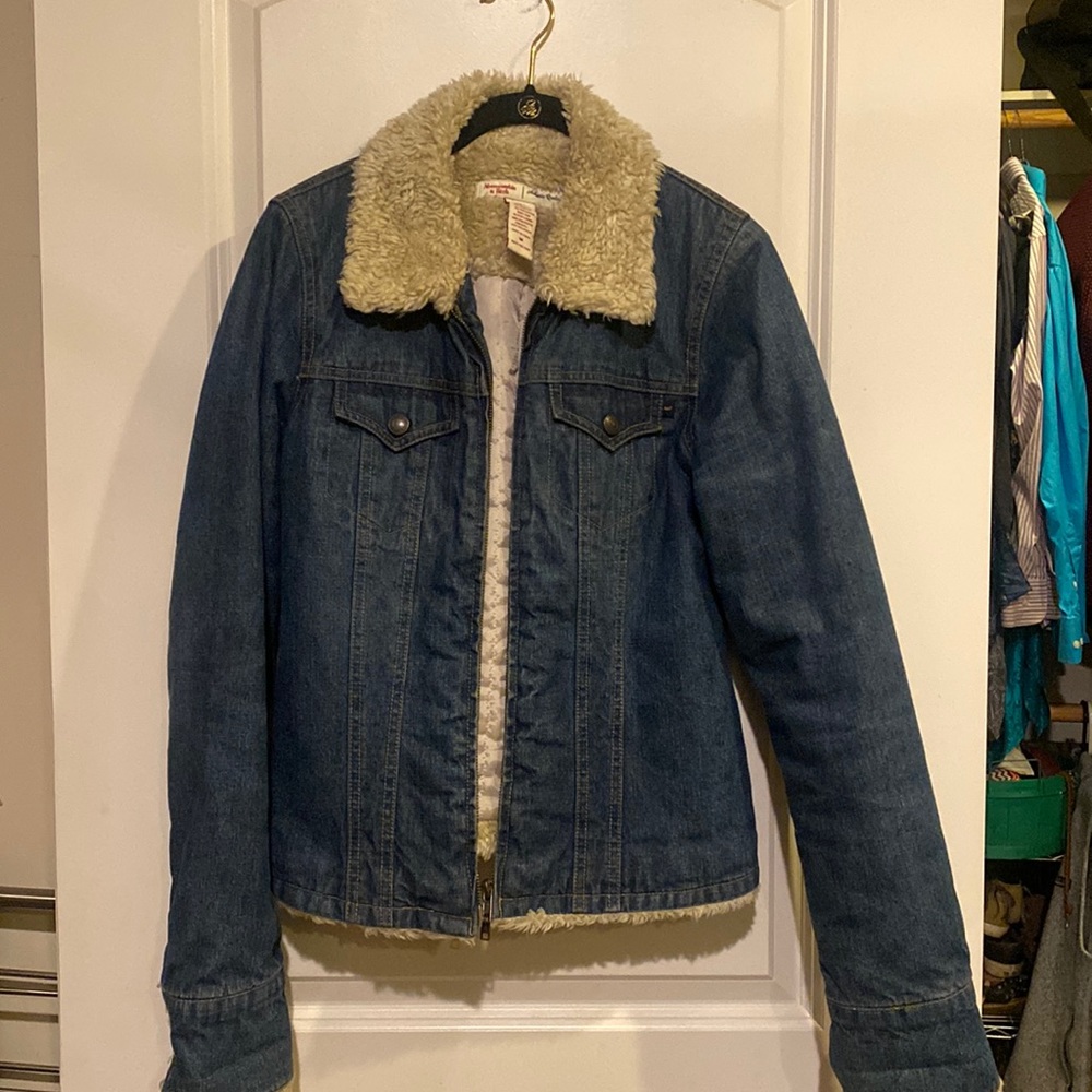 Denim shearling jacket